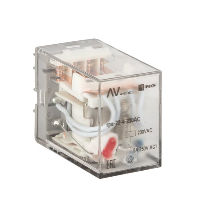 Реле промежуточное RPA 22/4 5A 230В AC EKF AVERES rpa-22-4-230AC