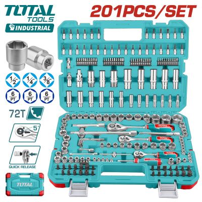Набор инструментов 201 пр 1/4"&3/8"&1/2" 6-гр TOTAL THTS082016