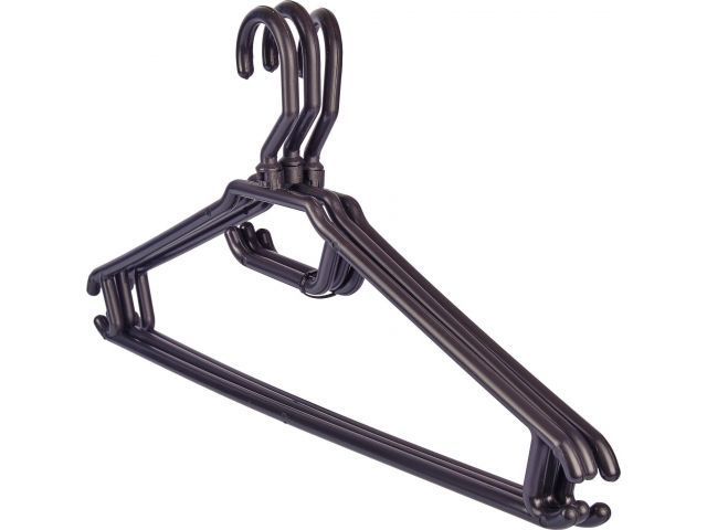 Набор вешалок для легкой одежды, 3 шт., Light, 48-50, 405х205х30 мм, черный KEEPLEX KL188413028