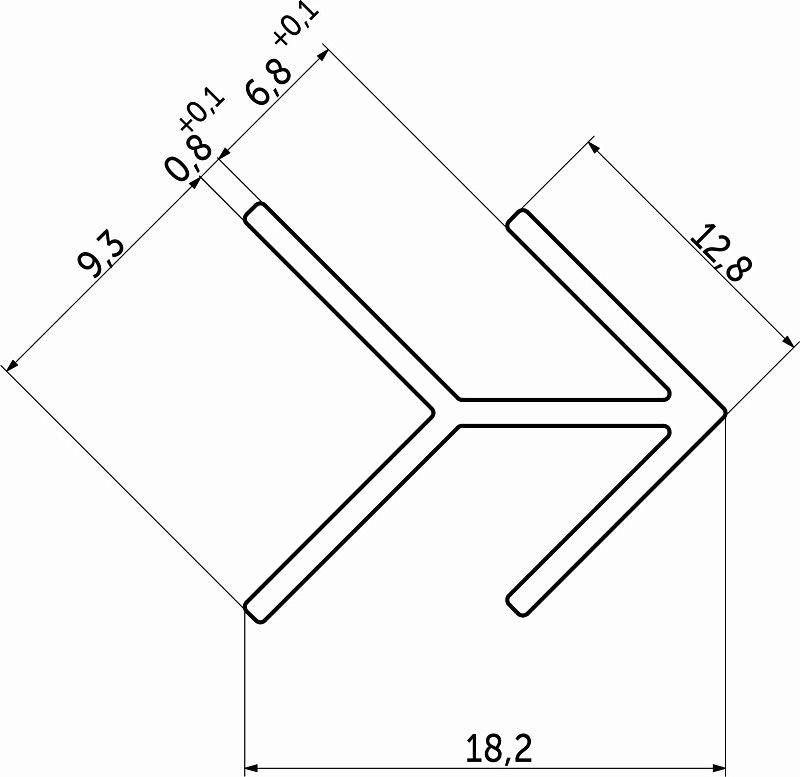 Планка угловая 6 ёлочка матовая (L=0.6) AKS 36168