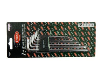 Набор ключей TORX Г-образных экстра длинных с отверстием 7 пр. Т10Н-Т40Н RockForce RF-5071TXL