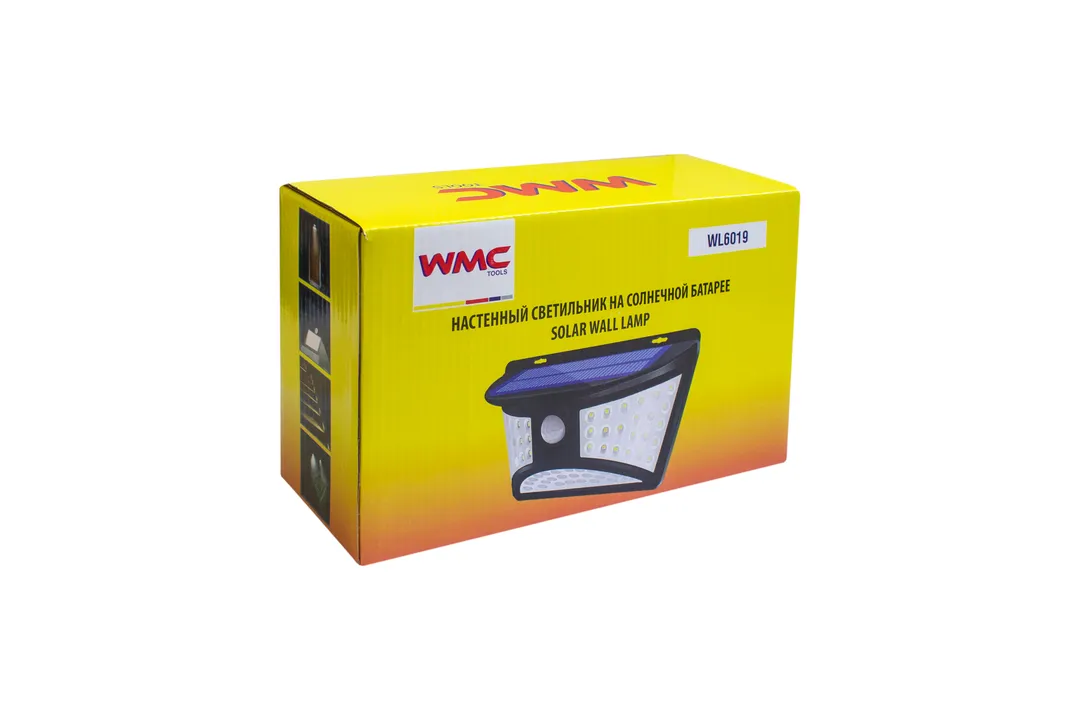 Светильник светодиодный настенный на солнечной батарее с датчиком движения 68 светодиодов SMD WMC TOOLS WMC-WL6019
