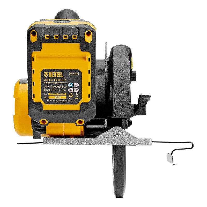 Пила циркулярная аккумуляторная бесщет. CCSH-BL-20-185, 185 мм, Li-Ion, 20 В Denzel 27409
