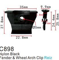 Клипса для крепления внутренней обшивки а/м Тойота пластиковая, 100 шт Forsage C0898(Toyota)