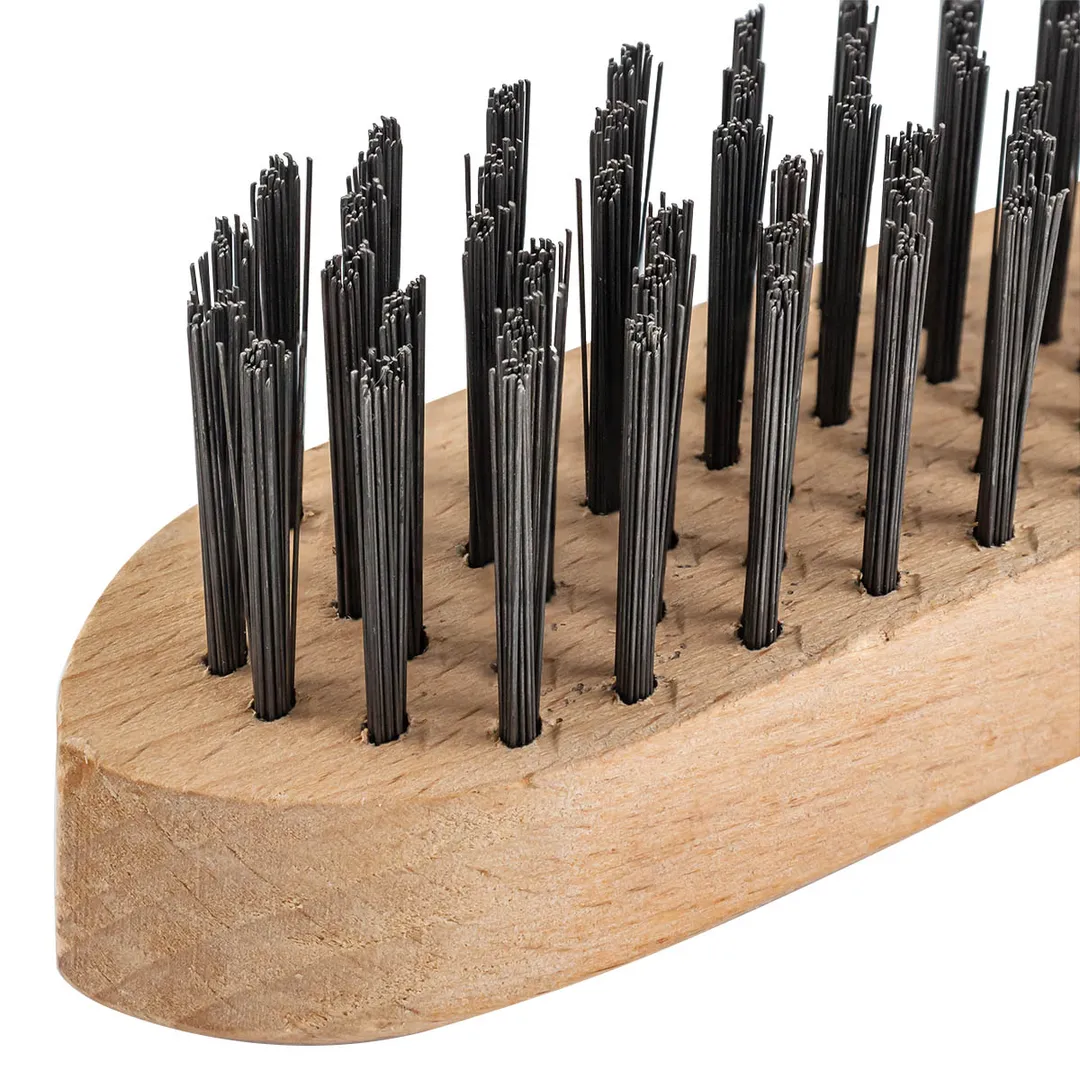 Щетка по металлу ручная в усиленном деревянном корпусе, проволока из нержавеющей стали, 6x15 рядов RockForce RF-340117232