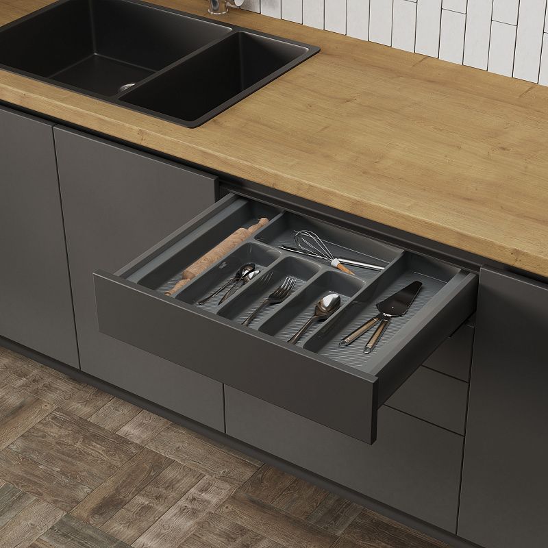 Лоток для столовых приборов 600 LINER 540*430, серый AKS 117224