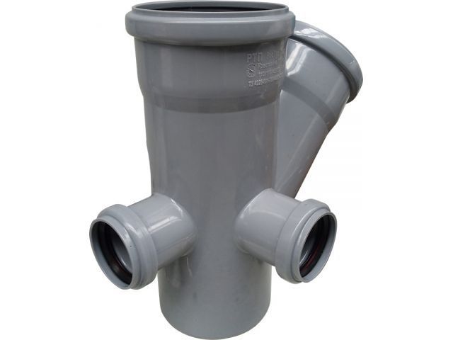Крестовина двухпл. ВК 110/110х45/50/50 левая, тыл РТП, для внутренней канализации РосТурПласт 36533