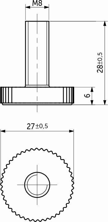 Регулятор уровня М8 черный плоский, 1 упак 100 шт., AKS 103253