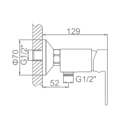 Смеситель для душа, латунь, хром Ledeme L2010