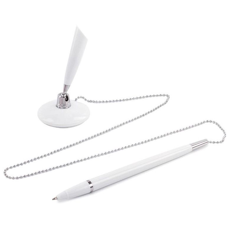 Ручка шариковая на подставке "Стэнд-Пен", 0.5 мм, белый, стерж. синий