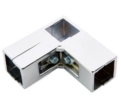 Соединитель 3-х труб угловой для квадр. трубы 25*25 QUADRO, хром AKS 112457