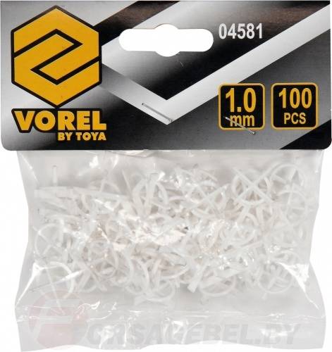 Крестики для плитки с ограничителем 1,0 мм 100 шт. Vorel 04581