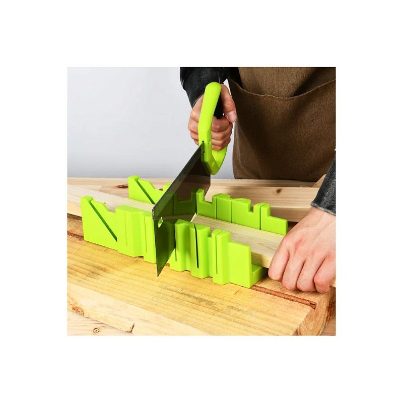 Стусло с ножовкой Deli GS EDL580900, 22.5°/45°/90°, 13 TPI, 300 мм, черный, зеленый