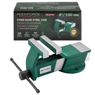 Тиски стальные с наковальней 100 мм RockForce RF-6540704