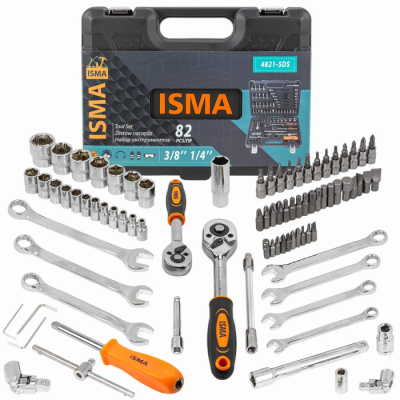 Набор инструментов 82 пр 1/4''&3/8'' 6-гр ISMA ISMA-4821-5DS