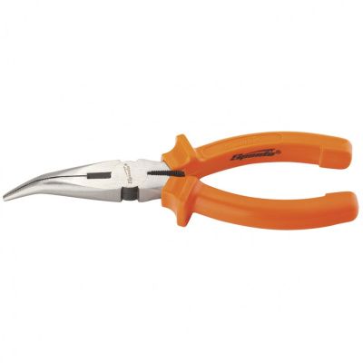 Длинногубцы изогнутые Classic 160 мм шлифованные, пластмассовые рукоятки Sparta 17411