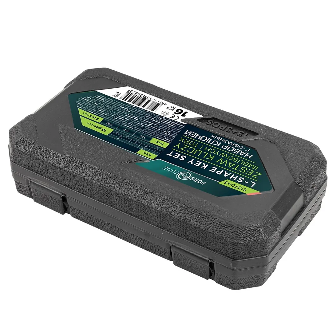 Набор Г-образных ключей HEX (6-гр) 2-19 мм, TORX T25, T30, T40 13+3 пр FORSandTUNE FORSandTUNE-5137D+3