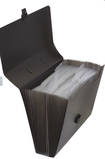 Портфель на 26 делений, пластик, 26, черный