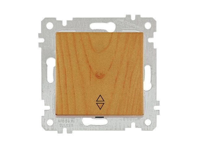 Выключатель проходной 1-клав., скрытый, без рамки, пруж. зажим, дуб, RITA, 10 A, 250 V, IP 20, Mutlusan 22004030158