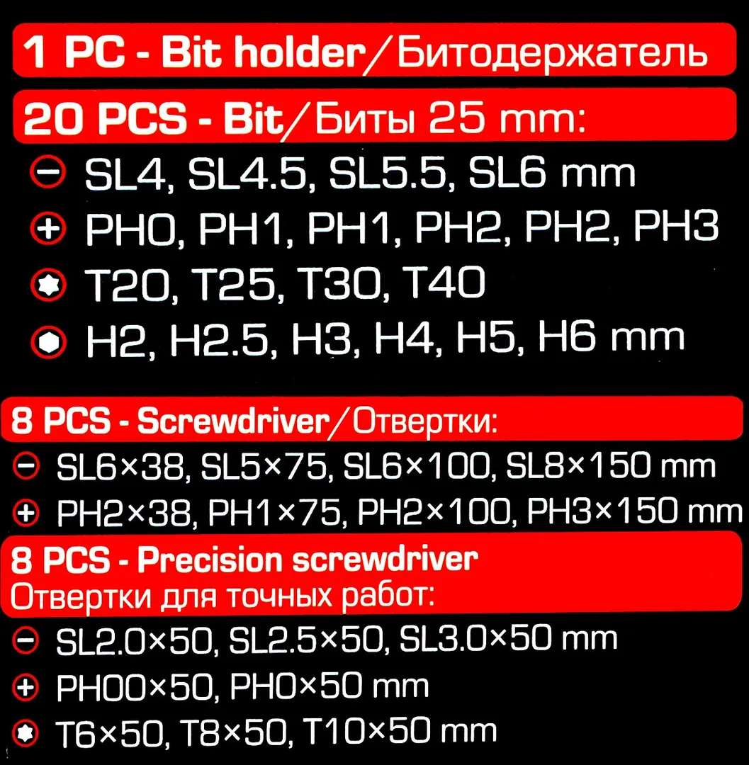 Набор отверток в комплекте с битами 37 пр Scheppach Sch-7037B