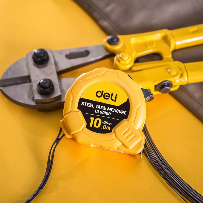 Рулетка Deli YS EDL9010B, 10 м х 25 мм, желтый