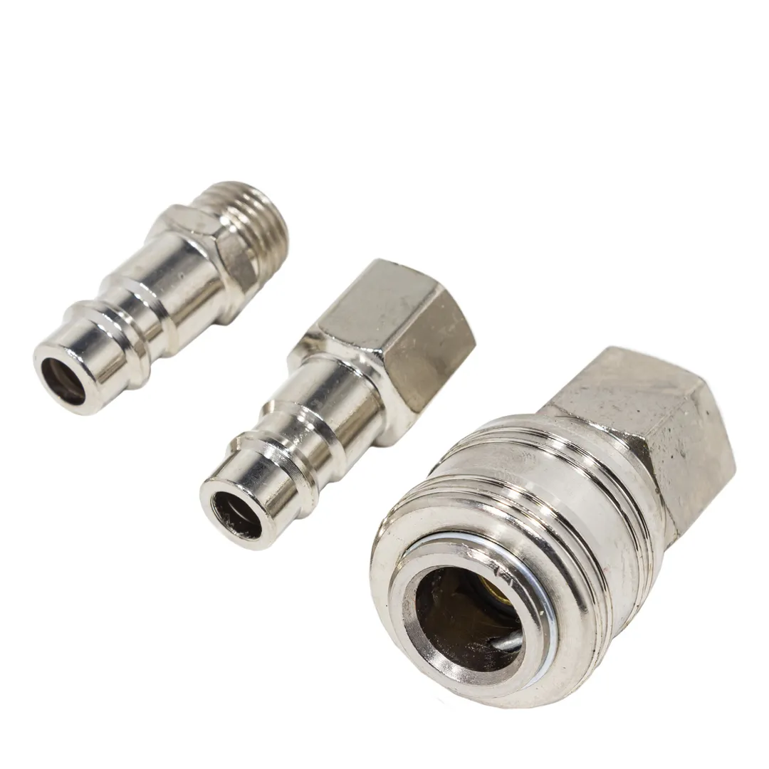 Набор быстроразъемных соединений, "папа"/"мама"-внутр./наруж. резьба 1/4", 3 пр. ForceKraft FK-SE14-3