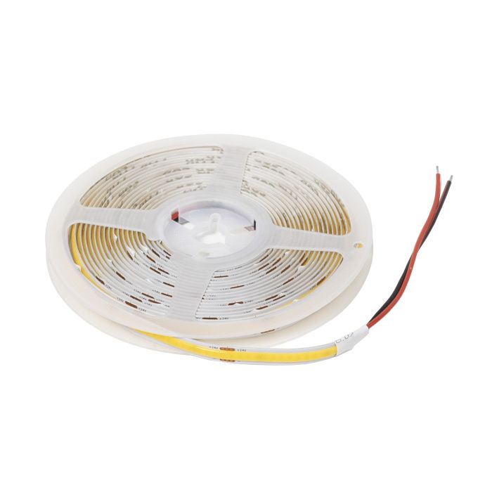 Лента светодиодная COB 9,8W/m, 24V, 8мм, 320 д/м, IP20, холодный белый, 6000K, CRI>90, 1100 Lm, 5м, AKS 115328