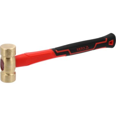 Молоток медный с фиберглассовой ручкой 800гр, 39х92 мм, L370 мм Yato YT-45293