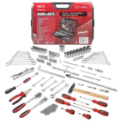 Набор инструментов 1/4"&1/2"&3/8" 6-гр 142 пр. BaumAuto BM-41421-5