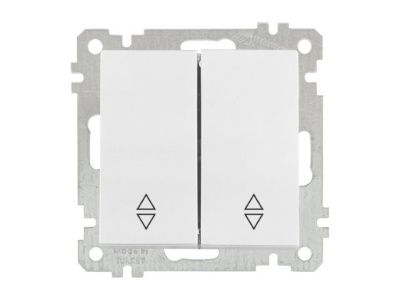 Выключатель проходной 2-клав., скрытый, винт. зажим белый, ELITRA, 10 A, 250 V, IP 20 Mutlusan 2270 404 0201
