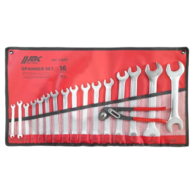 Набор рожковых и комбинированных ключей 6-36 мм, пассатижи переставные 16 пр JBC JBC-5199P+1