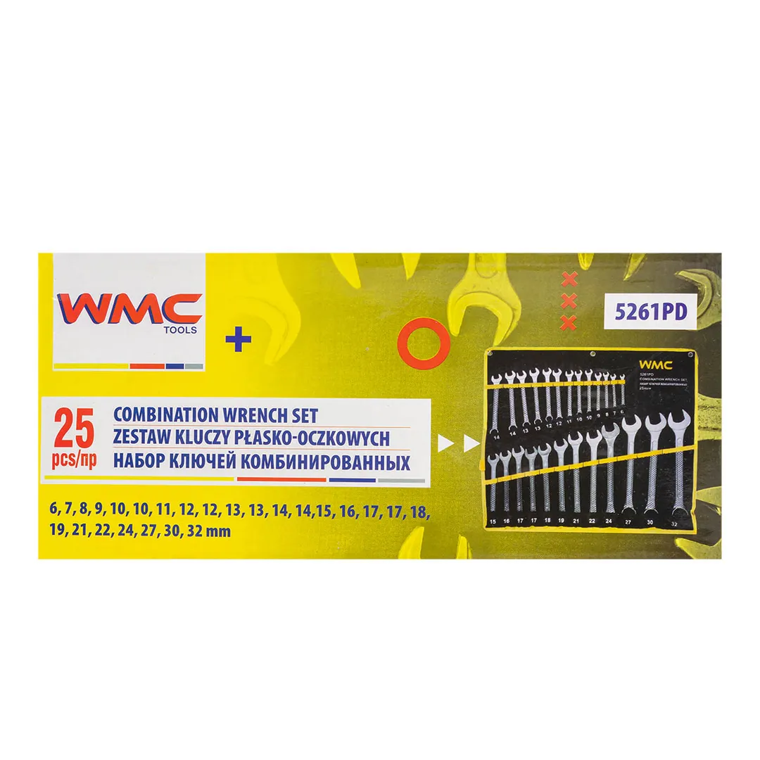 Набор ключей комбинированных 25 пр., 6-32 мм WMC TOOLS WMC-5261PD