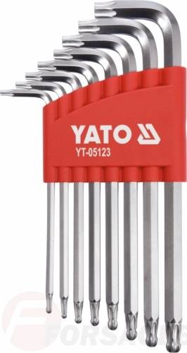 Набор ключей TORX с шариком T9-T40 CrV 8 пр. Yato YT-05123