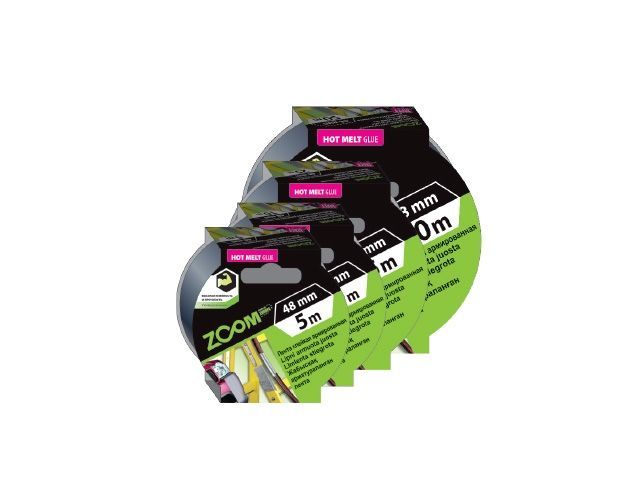 Лента армированная клейкая 48 мм х 25 м, серая 150 мкм ZOOM 02-5-4-003