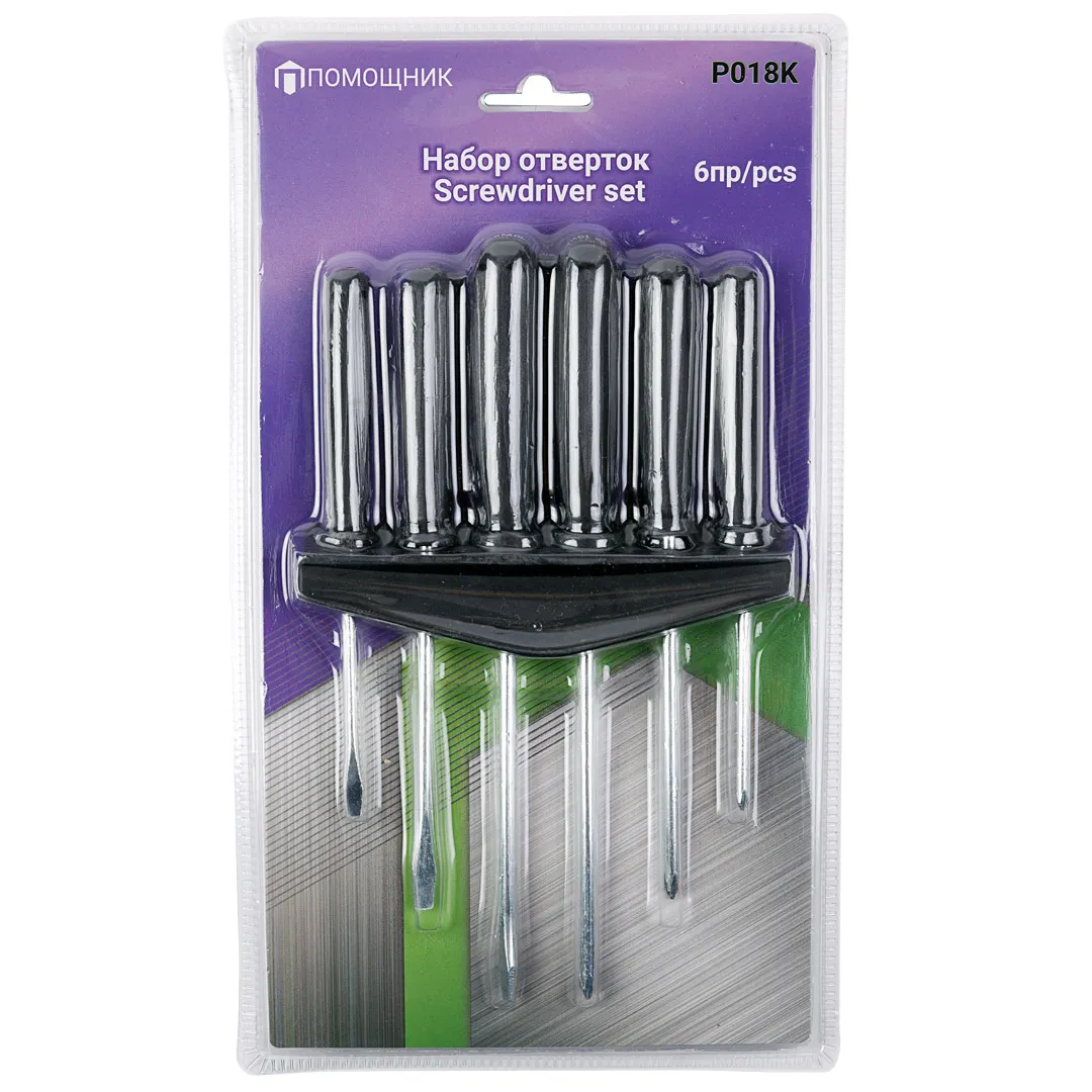 Набор отверток 6 пр. PH, SL Помощник P018K