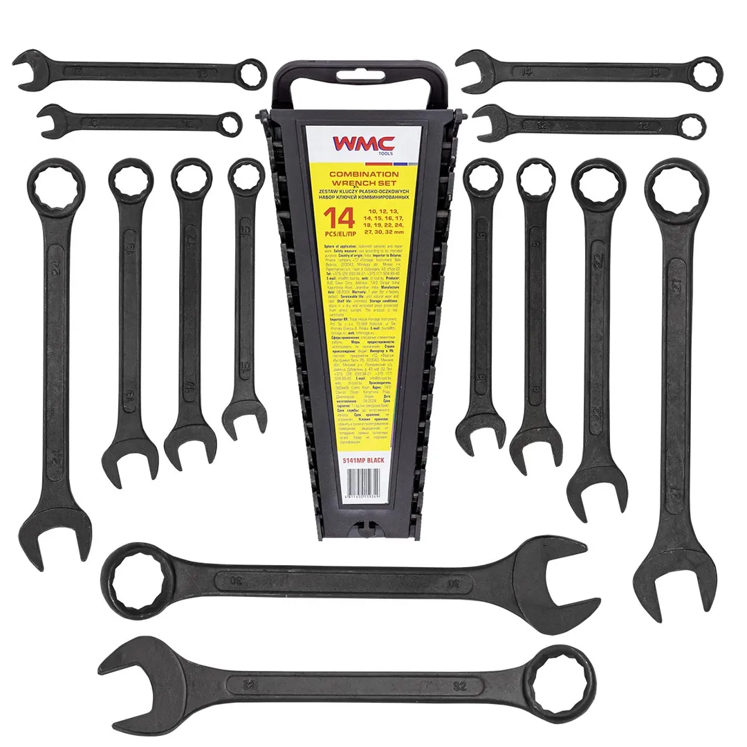 Набор ключей комбинированных 10-32 мм 14 пр WMC TOOLS WMC-5141MP Black
