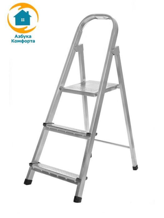 Стремянка AZK A3 Comfort 3ст, секция, стальная, оцинкованная Планета LDTH-01.03