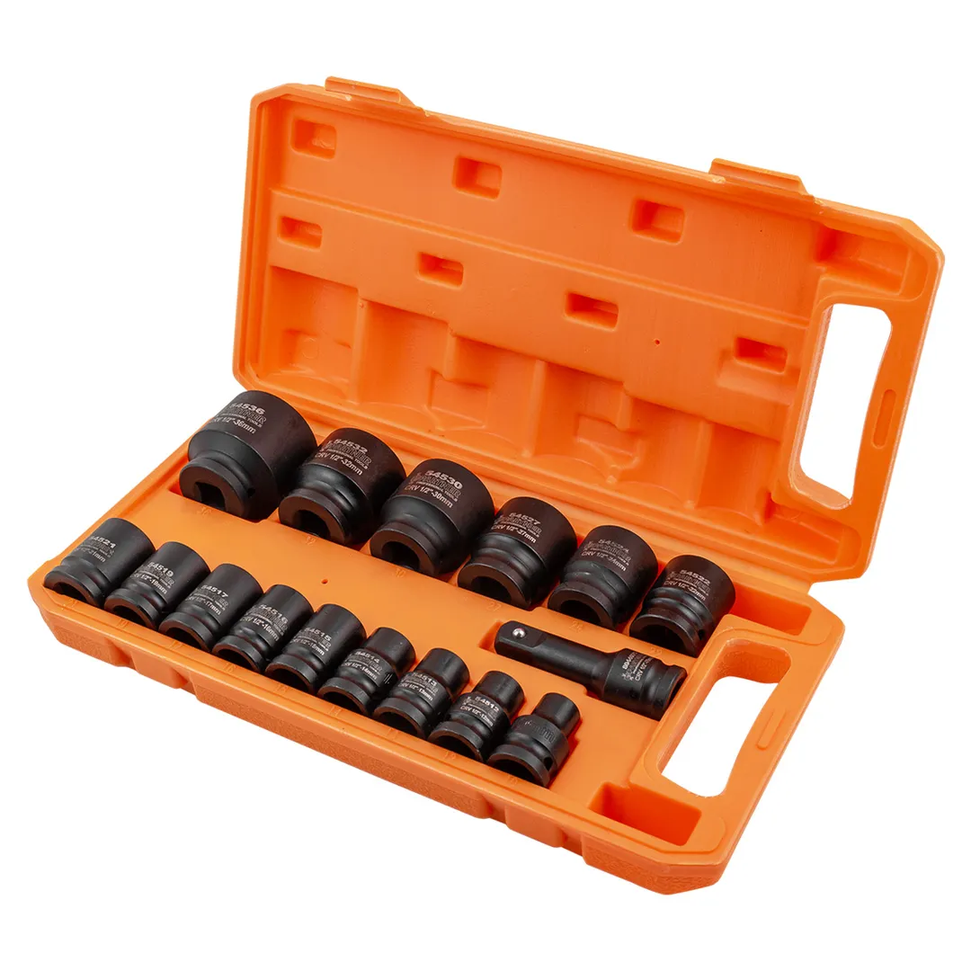 Набор головок ударных глубоких 10-32 мм 6-гр, 36 мм 12-гр, удлинитель 75 мм 1/2'' 16 пр Partner PA-4177-5MPB