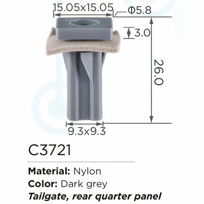 Клипса для крепления внутренней обшивки а/м Форд, пласт., 100 шт Forsage C3721(Ford)