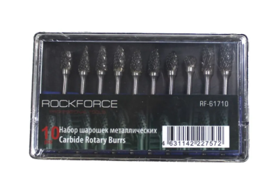 Набор шарошек металлических разнопрофильных по металлу '' PROFI'' 10 пр, Øхвостовика 3 мм RockForce RF-61710