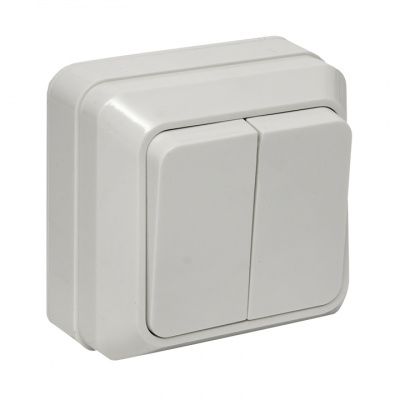 Рим Выключатель 2-клавишный 10А белый EKF ENV10-023-10