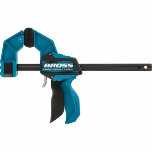Струбцина реечная, быстрозажимная, пистолетного типа, пошаговый механизм, пластиковый корпус, Gross