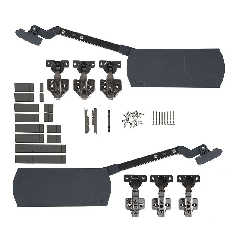 Подъемный механизм верхний M с доводчиком на две двери ZEVS графит PRIME by AKS 94372