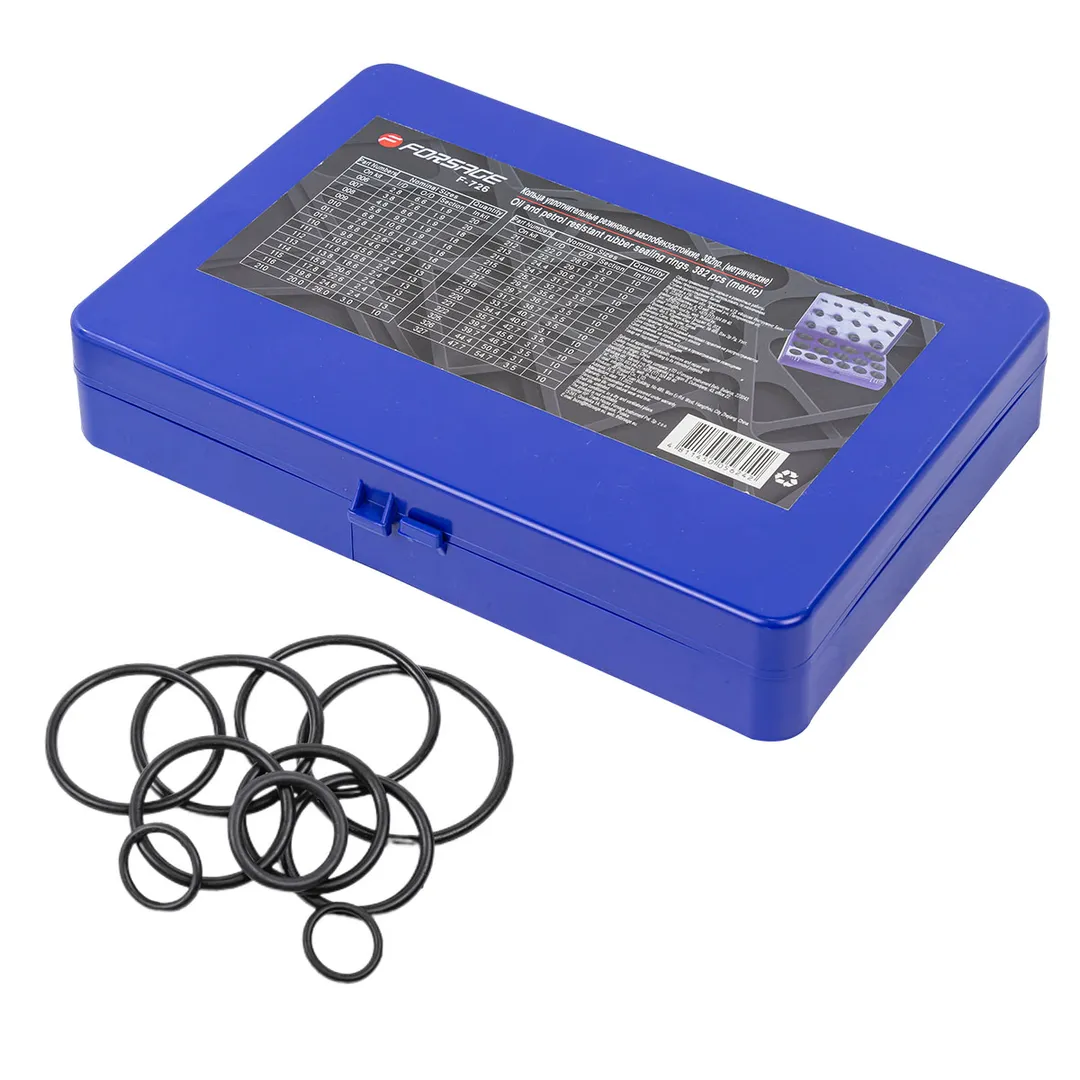 Кольца уплотнительные резиновые маслобензостойкие, 382 пр., метрические Forsage F-726