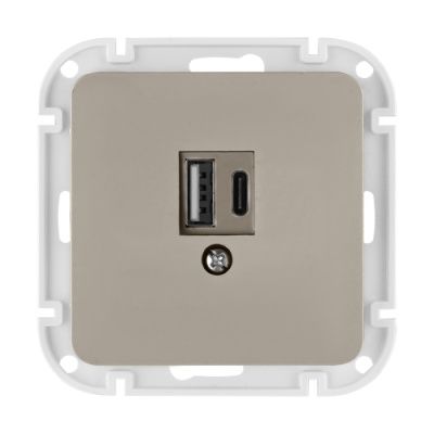 Розетка с двумя USB-разъемами (узел скрытая) песочная Astrum Bylectrica РП5-6561 песочн