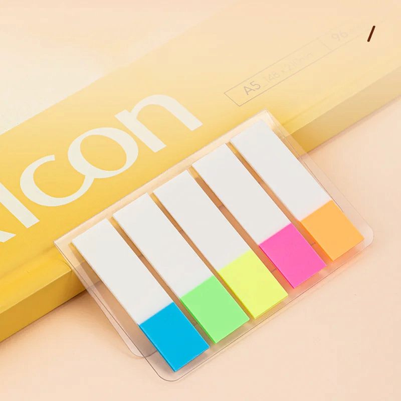 Закладки пластиковые "Deli", 12x44 мм, 100 штук, ассорти