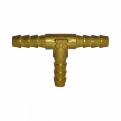 Штуцер пневматический T-образный "елочка" 6 мм, латунь H-D HD-B1286-06