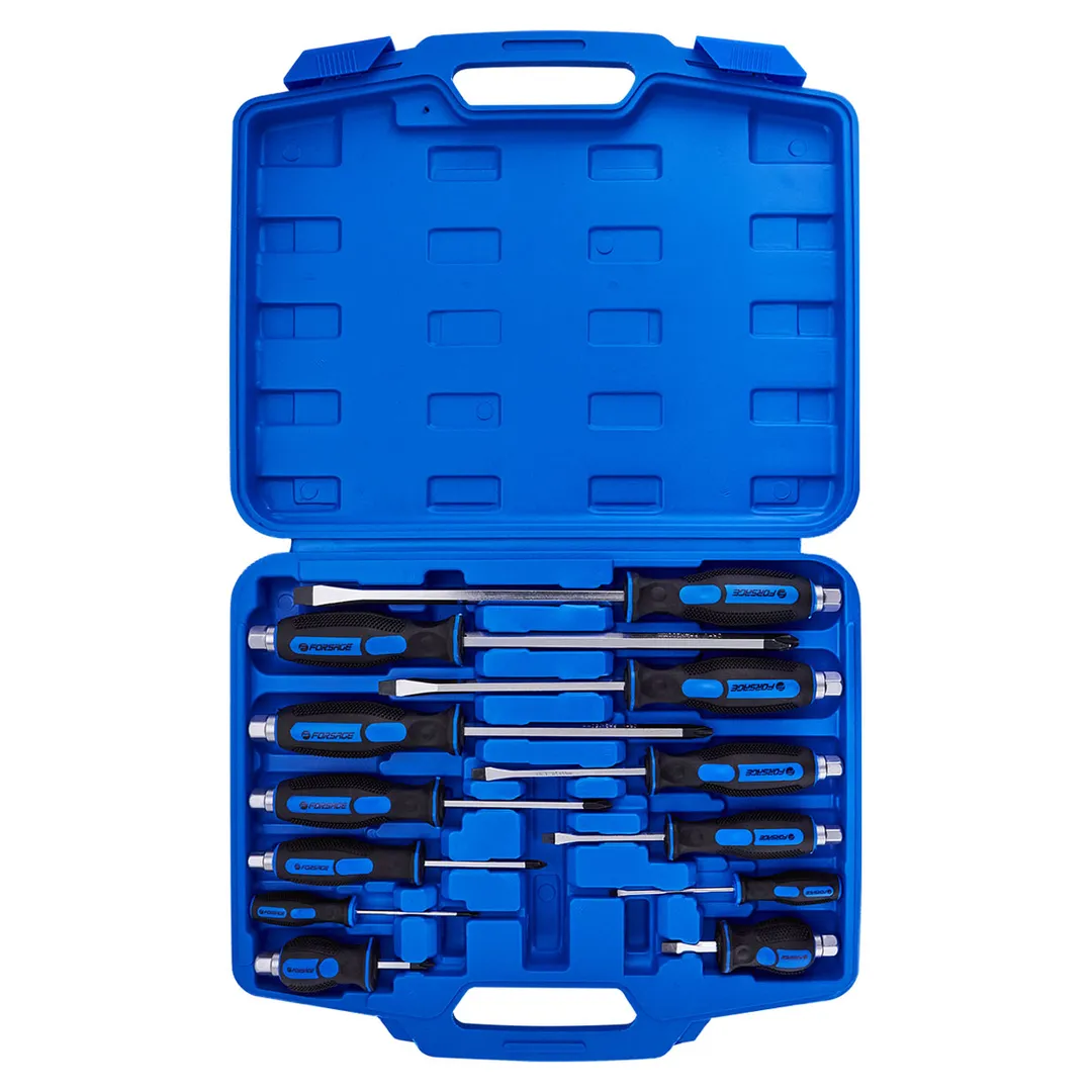 Набор отверток силовых ударных магнитных SL, PH 12 пр. Forsage F-21310