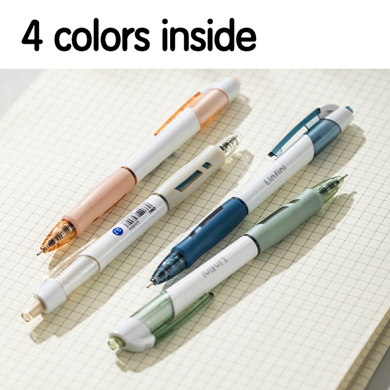 Ручка шариковая автоматическая Deli "Linfini", 0.7 мм, ассорти, стерж. синий.