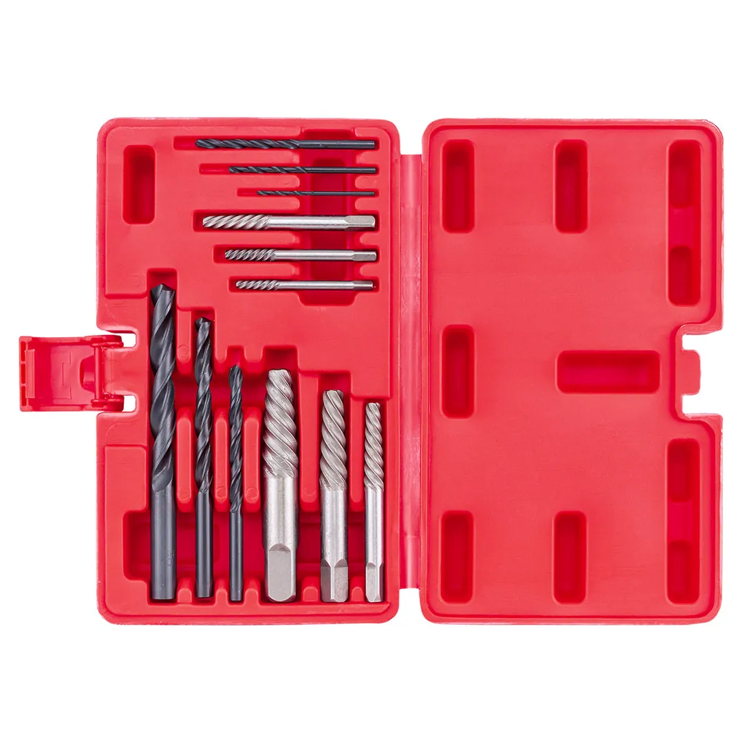 Набор экстракторов для извлечения заломанных болтов/гаек в комплекте со сверлами 12 пр ForceKraft FK-924U12B